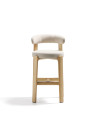 Барный стул La Forma Granite 53 x 52 x h100 см, бежевый, из синели и ясеня, высота сиденья 75 см