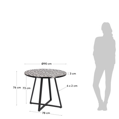 Круглый стол La Forma Tella диаметр 90 x h76 см, чёрно-белый