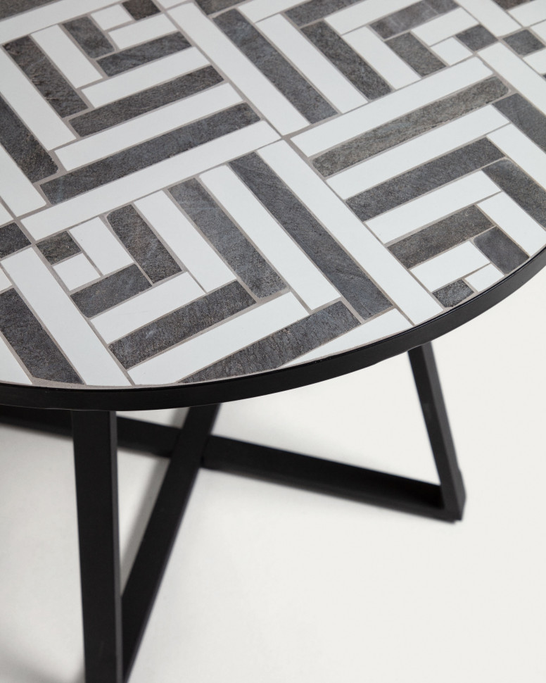 Круглый стол La Forma Tella диаметр 90 x h76 см, чёрно-белый