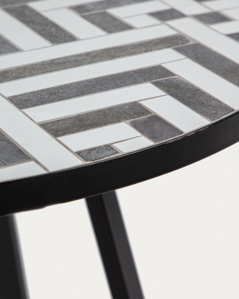 Круглый стол La Forma Tella диаметр 90 x h76 см, чёрно-белый