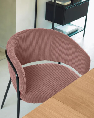 Стул La Forma Konnie 58 x 58 x h73 см, розовый вельвет
