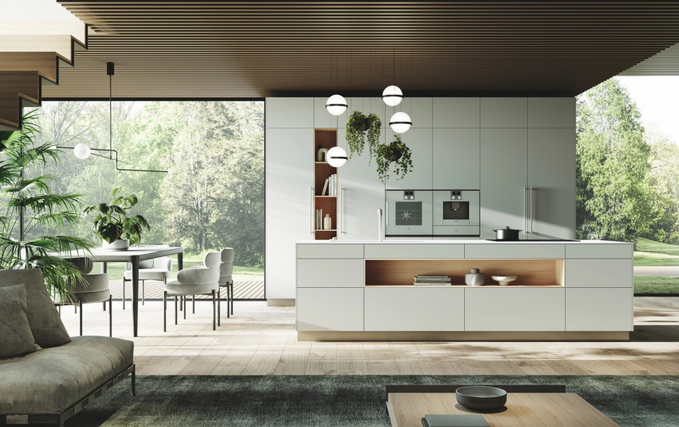 Кухня Miton Ménta Opaco Bianco Nordico - стиль