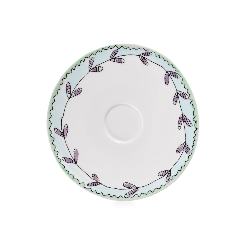 Набор из 2-х блюдец Serax Midnight Flowers, диаметр 18 см, белый, рисунок, фарфор