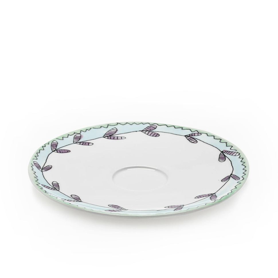 Набор из 2-х блюдец Serax Midnight Flowers, диаметр 18 см, белый, рисунок, фарфор