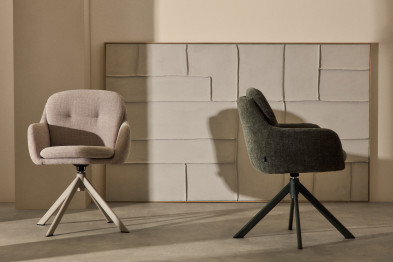 Поворотное кресло La Forma Lexa 59 x 60 x h84 см, из бежевой синели