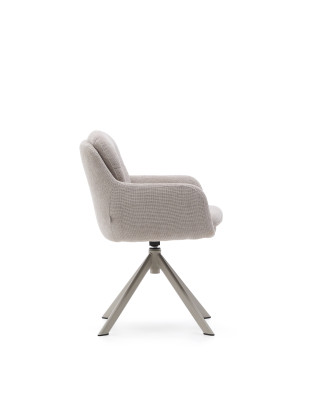 Поворотное кресло La Forma Lexa 59 x 60 x h84 см, из бежевой синели