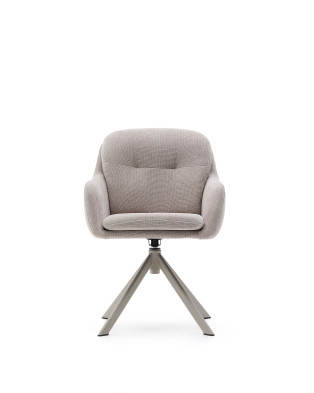 Поворотное кресло La Forma Lexa 59 x 60 x h84 см, из бежевой синели