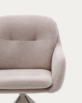 Поворотное кресло La Forma Lexa 59 x 60 x h84 см, из бежевой синели
