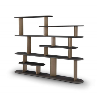 Стеллаж Fratelli Barri Pirri 220 x 35 x h170 см, шпон цвета латуни