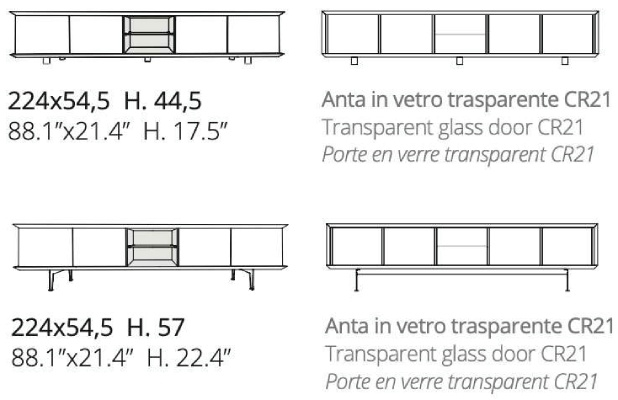 Размеры Мебель под ТВ Ozzio design Brera TV X309