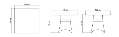 Обеденный стол Ebony Skyline Design Ebony 100 x 100 x 75h nc89409