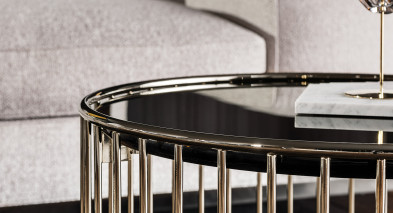 Журнальный стол Minotti Caulfield Gold-Black-Nickel