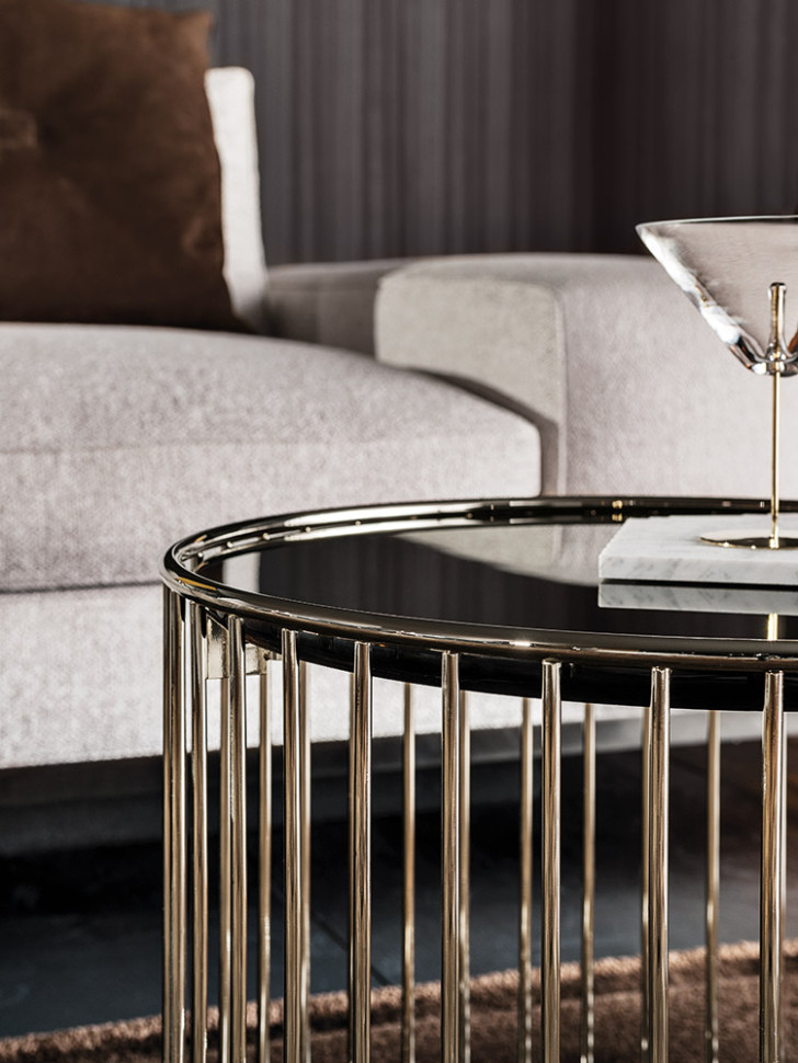 Журнальный стол Minotti Caulfield Gold-Black-Nickel