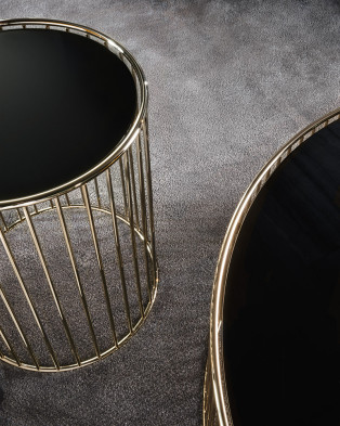 Журнальный стол Minotti Caulfield Gold-Black-Nickel