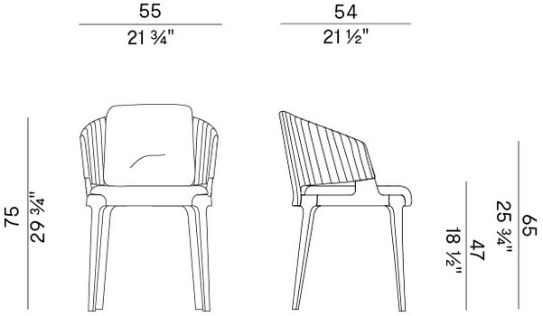 Размеры Стул Potocco Velis 942/PAR-OUT