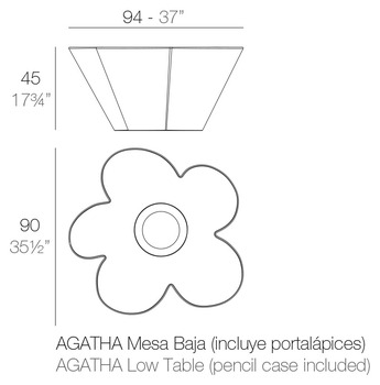 Размеры Столик Vondom Agatha