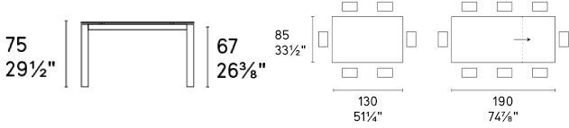 Размеры Стол Calligaris Duca CS4089-r-130 Размеры Стол Calligaris Duca CS4089-r-130