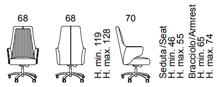 Размеры Кресло Dv home collection Manhattan Swivel