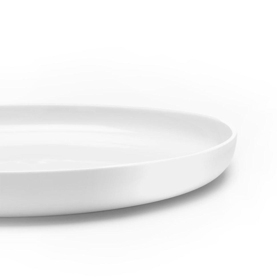 Комплект из 4-х тарелок для завтрака с высоким бортом Serax BASE, диаметр 20 см, h3 см, белый, фарфор