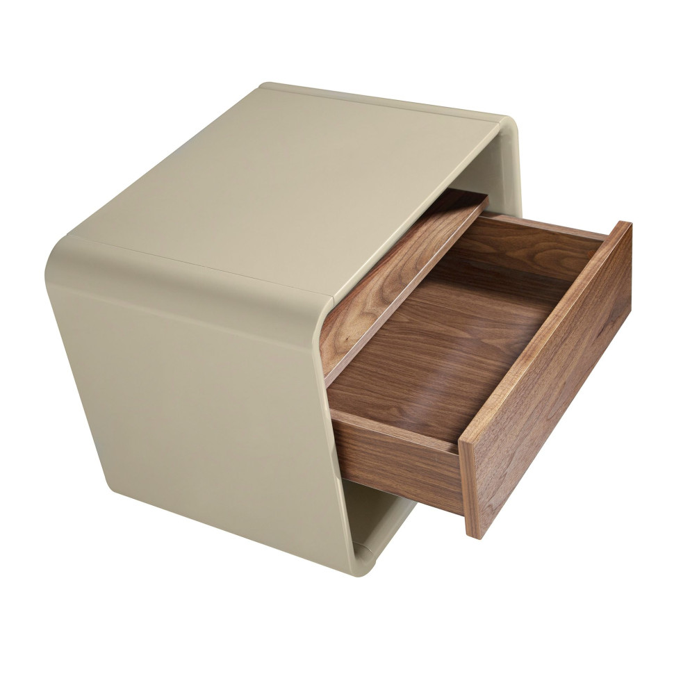 Прикроватная тумбочка Angel Cerda 7134, MB2202NS 55 x 40 x h45 см, из ореха и лакированного МДФ, серая - фото товара