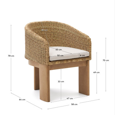 Стул La Forma Xoriguer 58 x 64 x h78 см, из искусственного ротанга и эвкалипта