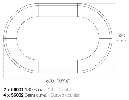 Размеры Барная стойка Vondom Fiesta