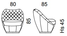Размеры Кресло Dv home collection Royal Capitonné Swivel