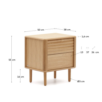 Тумбочка La Forma Lenon 50 x 38 x h55 см, из шпона дуба