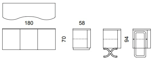 Размеры Буфет Dv home collection Form buffet 3