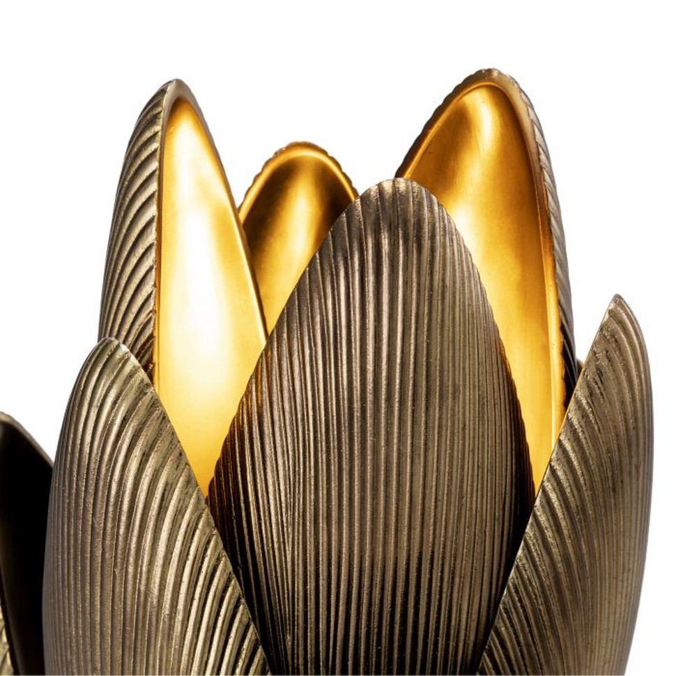 Настольная лампа Eichholtz Blossom 22,5 x 21 x h51,5 см, винтажная латунь и чёрный мрамор