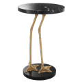 Приставной столик Eichholtz Lagoon h62 x диаметр 41 см, мрамор, латунь, гранит