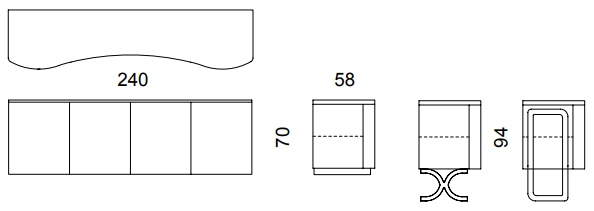 Размеры Буфет Dv home collection Form buffet 4