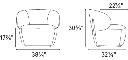 Размеры Кресло Calligaris Mara CS3456