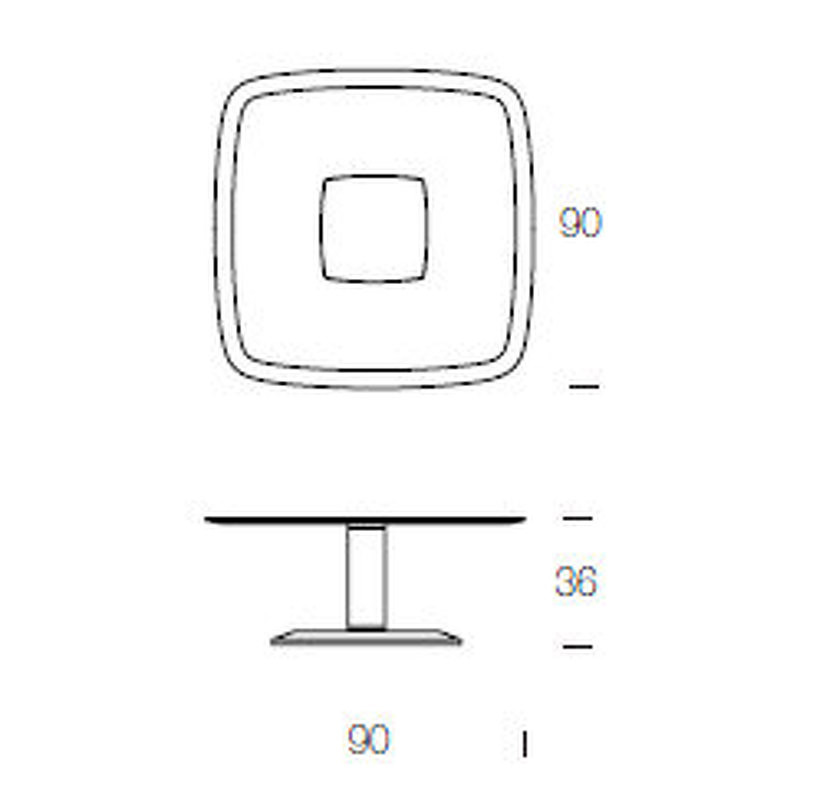 Журнальный столик Botero Tonin Casa Modern 90 x 90 x 36h nc94801