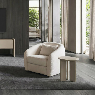 Приставной столик Mod Interiors Petra высота 52 x диаметр 50 см, глянцевый лак, светло-бежевый