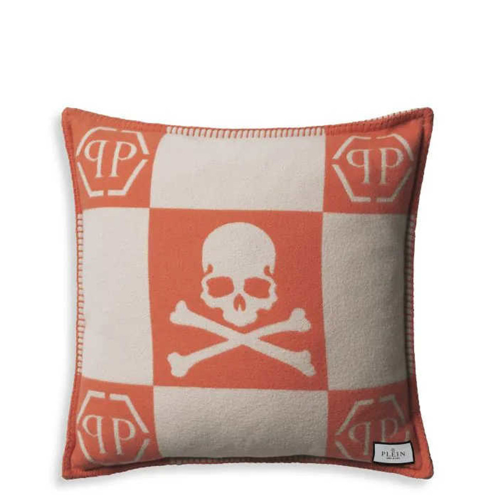 Подушка Eichholtz Cashmere Skull Philipp Plein 45 x h45 см, шерсть, кашемир и шёлк
