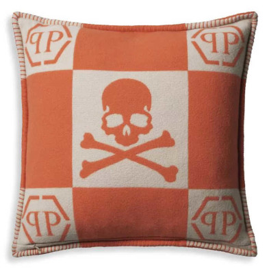 Подушка Eichholtz Cashmere Skull Philipp Plein 45 x h45 см, шерсть, кашемир и шёлк