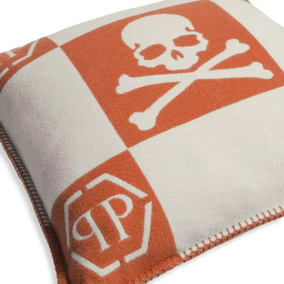 Подушка Eichholtz Cashmere Skull Philipp Plein 45 x h45 см, шерсть, кашемир и шёлк - материал