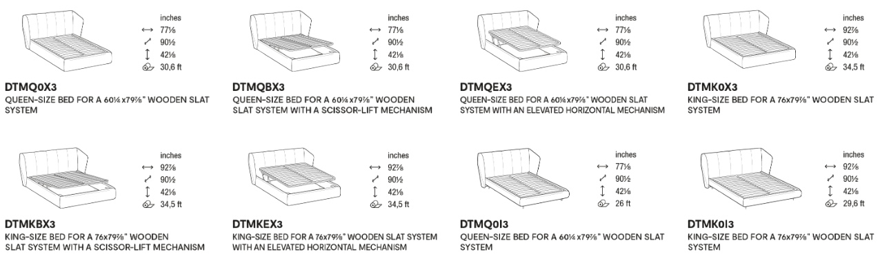 Размеры Кровать Calligaris Jill CS6206