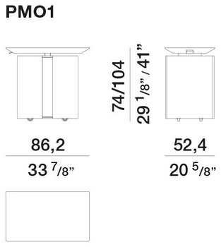 Размеры Стол тумба Molteni Touch Down Unit