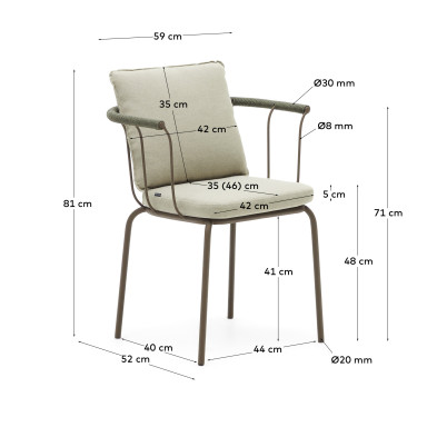 Стул La Forma Salguer 59 x 52 x h71 см, коричневый