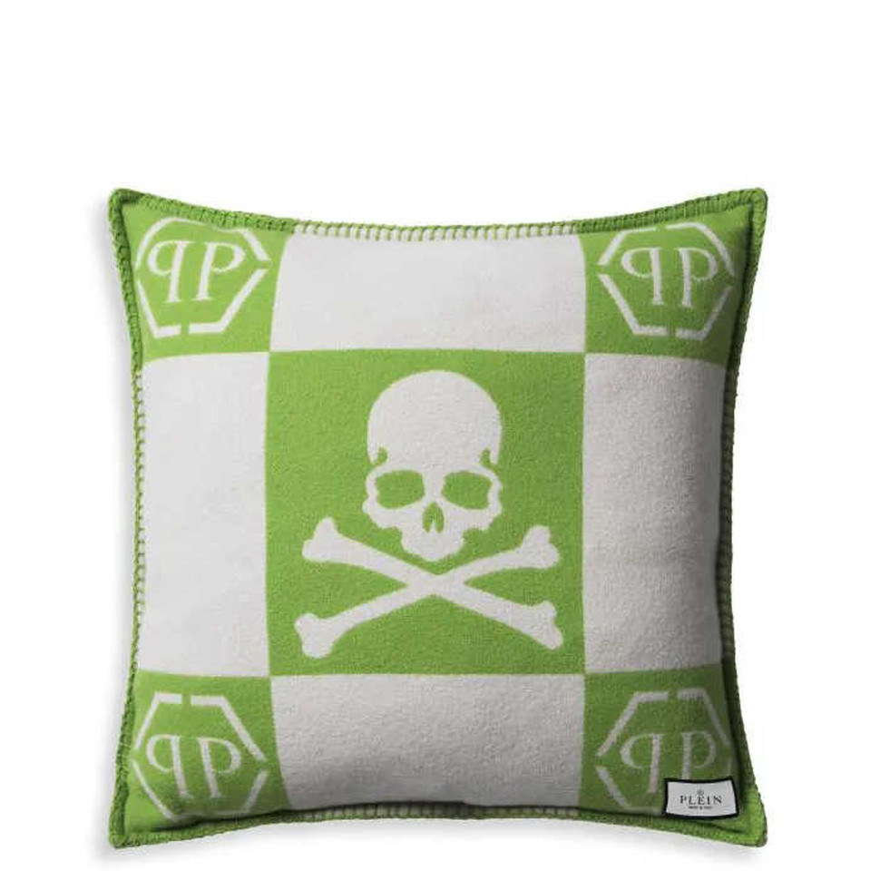Подушка Eichholtz Philipp Plein Cashmere Skull 45 x h45 см, из шерсти, кашемира и шёлка