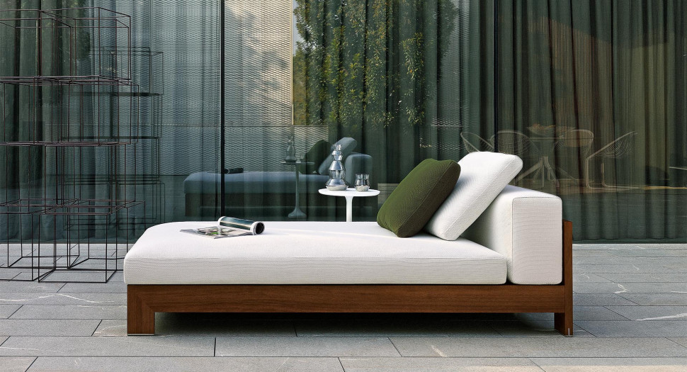 Кушетка Minotti Alison Iroko Outdoor - стиль
