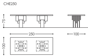 Размеры Стол Asnaghi Cheviot Размеры Стол Asnaghi Cheviot