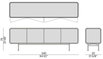 Размеры Буфет Porada Pebble
