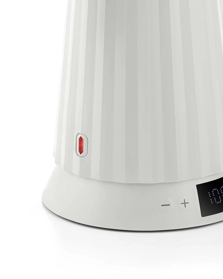 Чайник электрический с контролем температуры Alessi Plissé, 1,7 л, белый