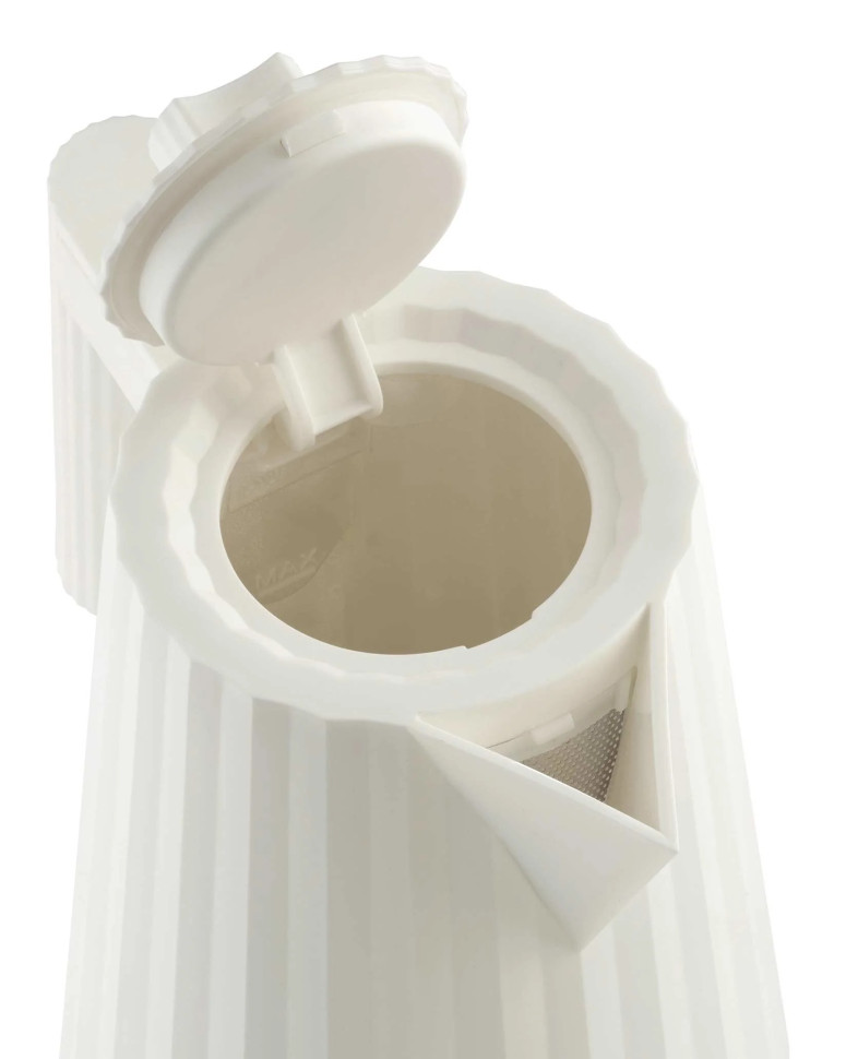 Чайник электрический с контролем температуры Alessi Plissé, 1,7 л, белый