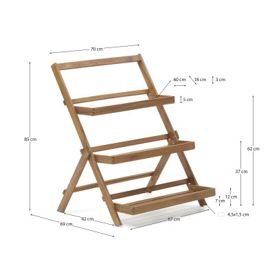 Стеллаж уличный La Forma Victora 70 x 69 x h85 см, из массива акации