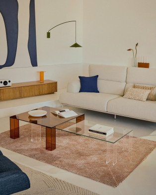 Журнальный столик La Forma Adularia 85 x 85 x h35 см, коричневое стекло
