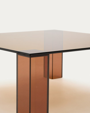 Журнальный столик La Forma Adularia 85 x 85 x h35 см, коричневое стекло